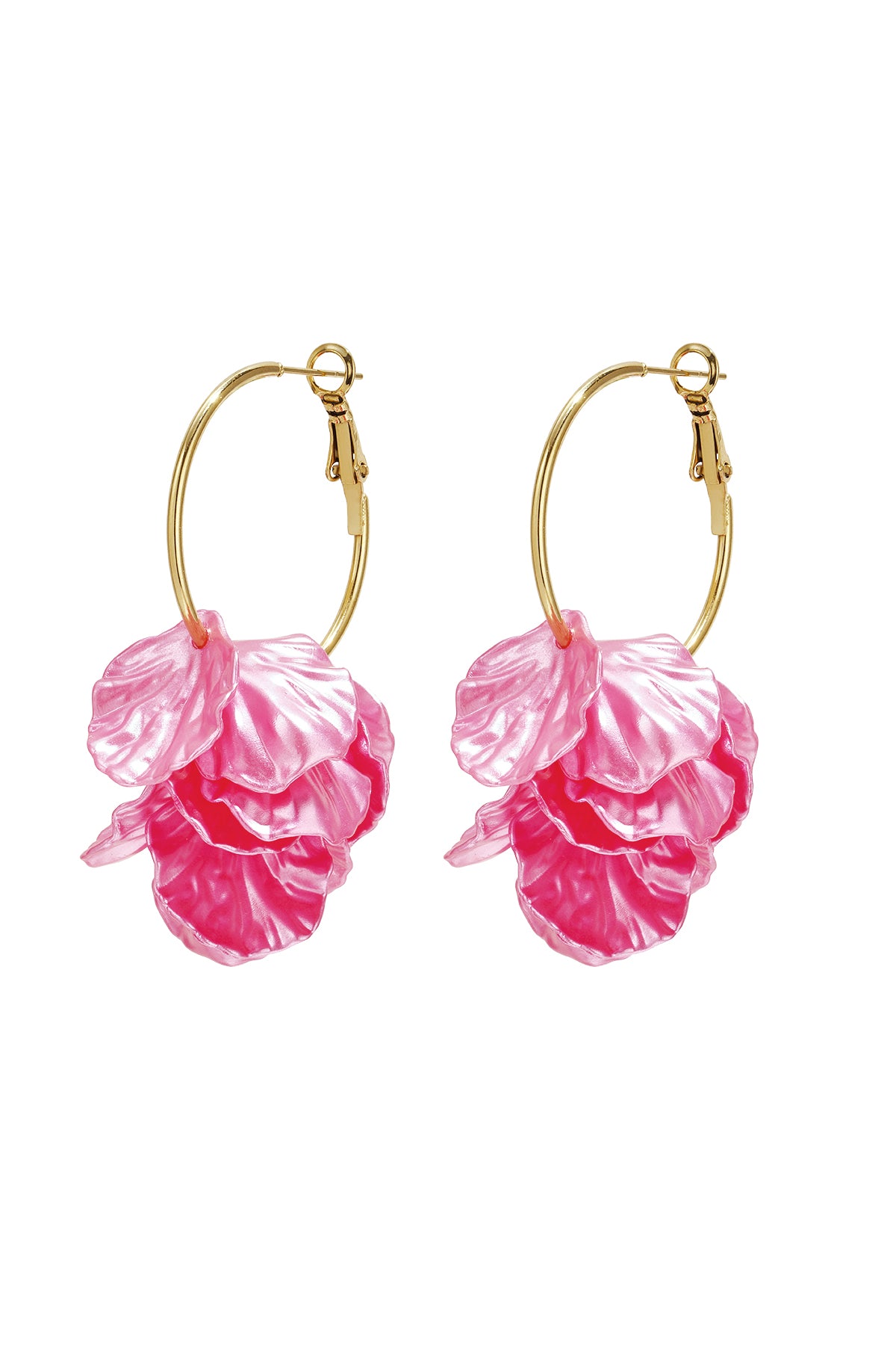 Creolen met parelmoer blaadjes