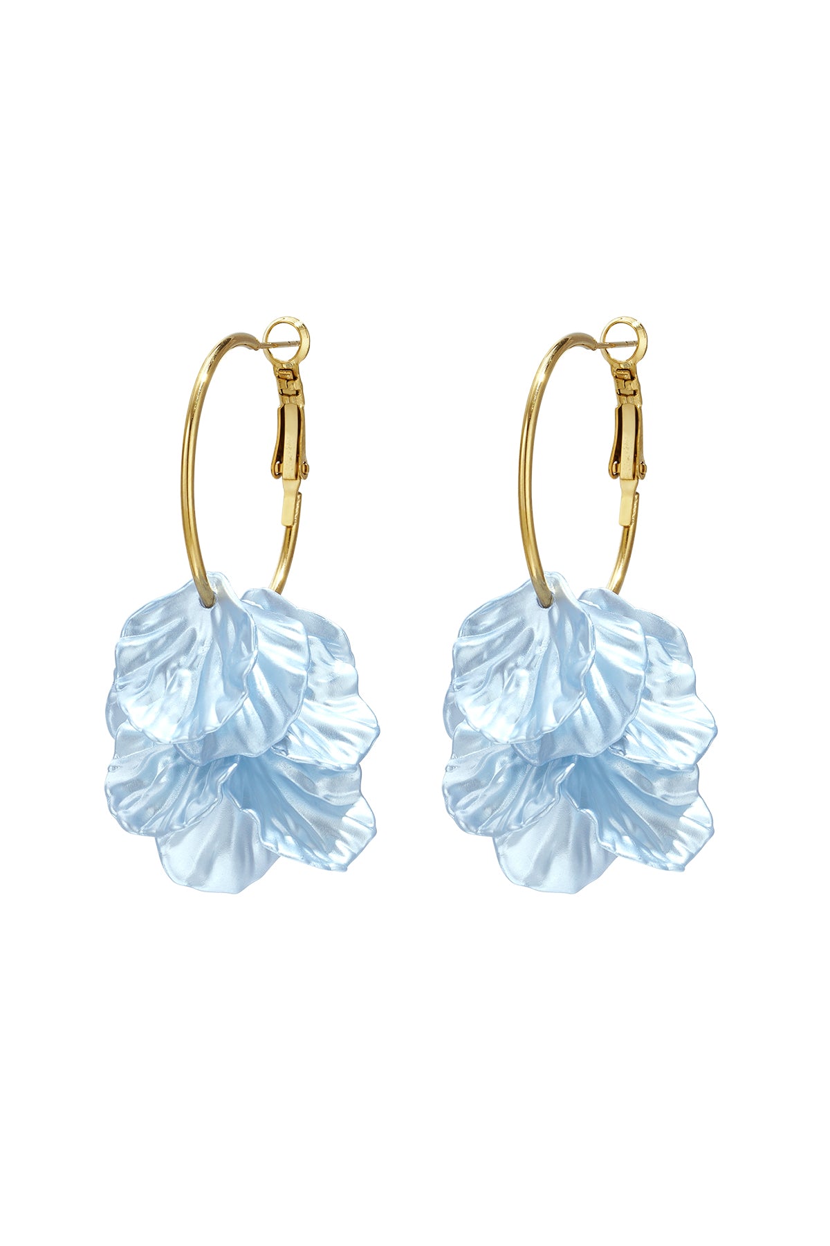 Creolen met parelmoer blaadjes