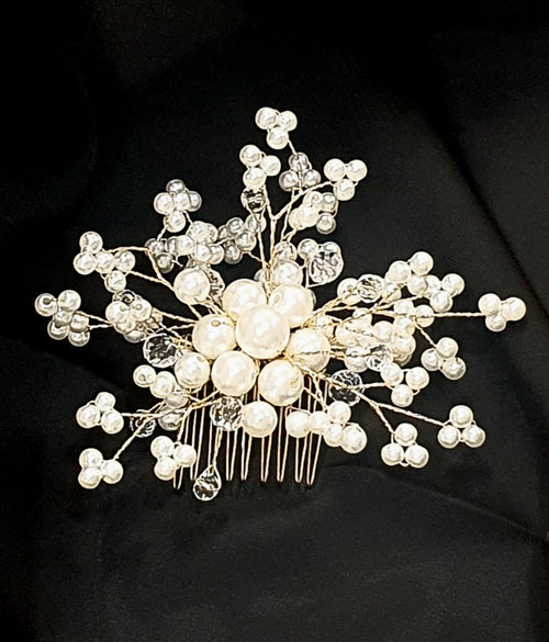 Celestial Pearl Bloom Bruid haarversiering